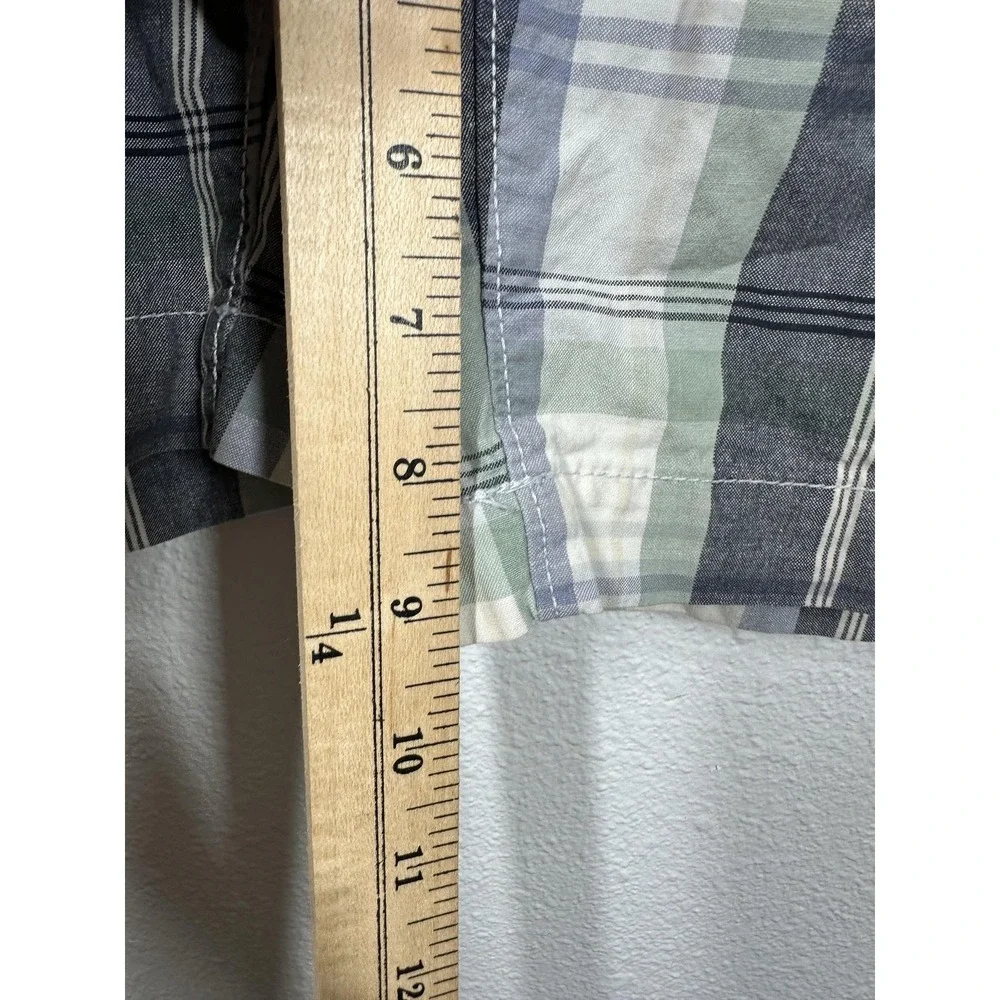 Sonoma Shorts Mens‎ 34 Gray Green Blue Plaid 100% Cotton Casual Classic